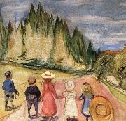 Edvard Munch Eventyrskogen,omkring oil painting artist